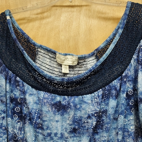 🌿 French Laundry paisley eyelet lace boho blouse women's 2X/3X - Picture 2 of 3